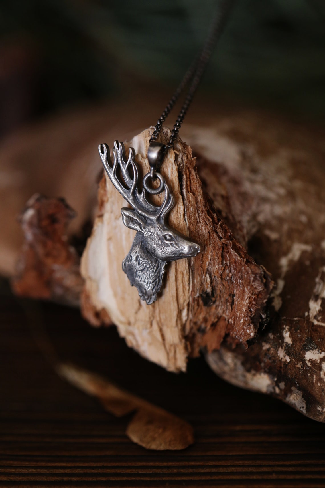 Red Deer Pendant Sterling Silver, Wild Animal Pendant, Forest Animal