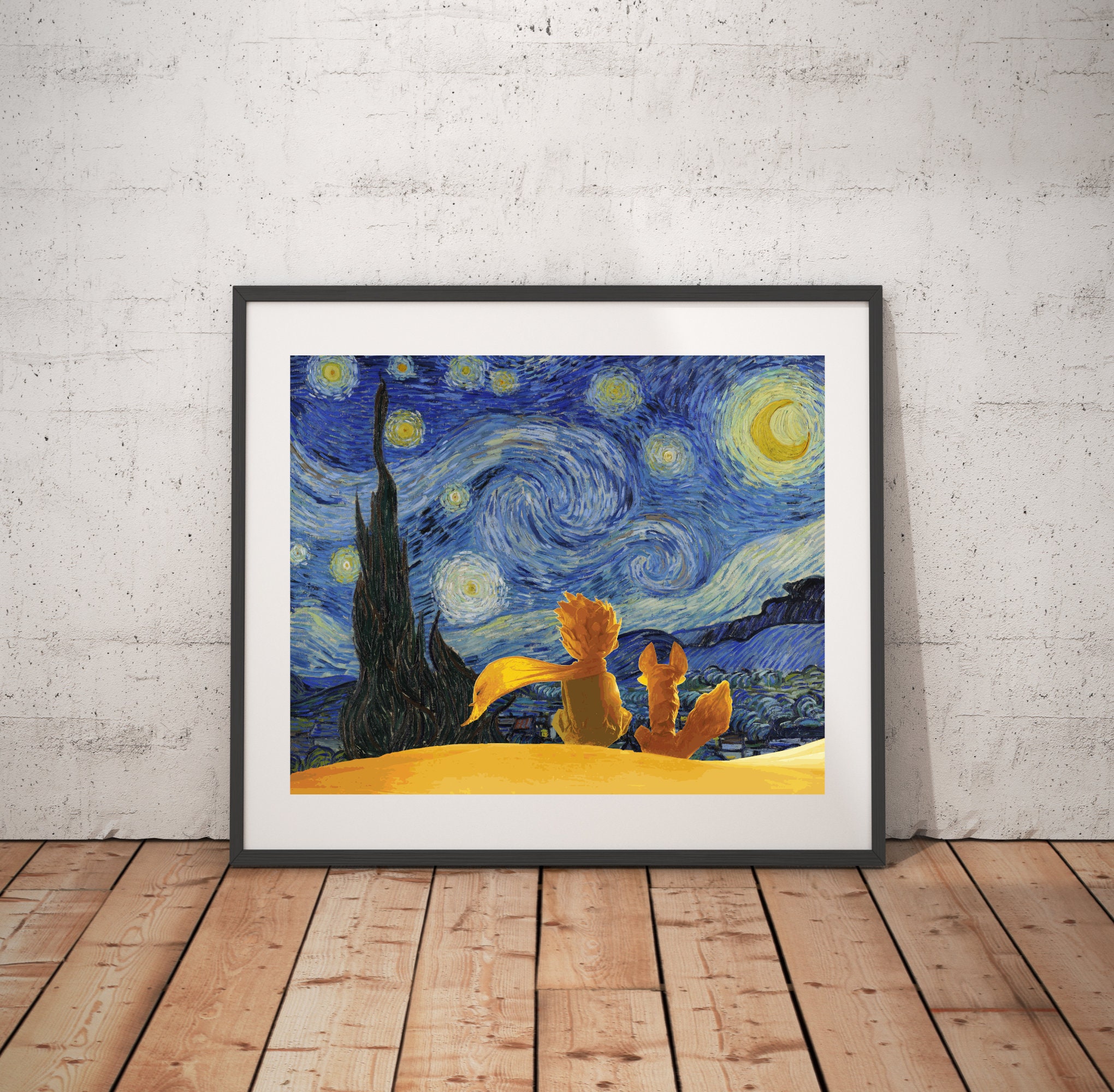 Little Prince the Little Prince Le Petite Le Petit Prince Fox Quotes Baby Shower Poster Gift Art Vincent Van Gogh Starry Night Print Etsy