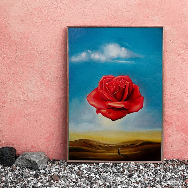 The Meditative Rose, Salvador Dali, Gallery Framed Gift, Museum Poster Canvas, Birthday Gift Studio,