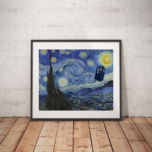 dr who tardis Father day for gifts dad poster gifts doctor who star trek star wars alternative van gogh