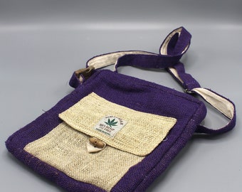 Purple Earthy Hemp Cross Body Passport Bag