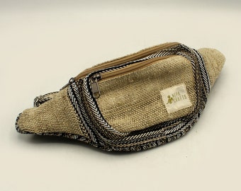 Natural Hemp Fanny Pack, Hemp Waist Utility Belt, Hemp money bag