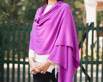 Pure Pashmina Light Aubergine Purple Shawl