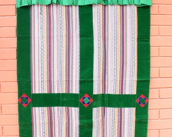 Multicolor Bhutanese Woven Fabric Cotton Door Curtain Cover