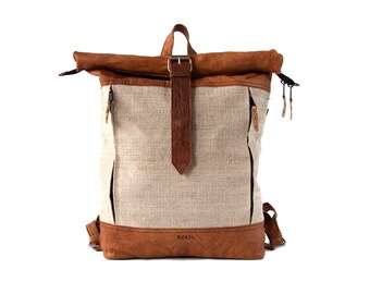 Nettle and Cotton Mix Rolltop Rucksack