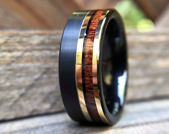 KOA Wood Tungsten Rings