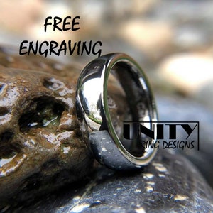 Tungsten CLASSIC SILVER Ring, Never SCRATCH, Mens Wedding Band, Mens Tungsten Ring, Womens Tungsten, Mens Wedding Band, Free Engraving, 6MM