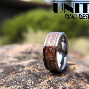 KOA WOOD HAWAIIAN Wood Tungsten Ring , Spearhead Silver Ring, Mens Wedding Bands, Mens Tungsten Ring, Fast & Free Priority Shipping image 4