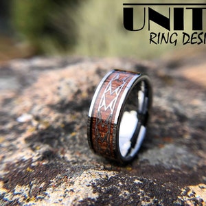 KOA WOOD HAWAIIAN Wood Tungsten Ring , Spearhead Silver Ring, Mens Wedding Bands, Mens Tungsten Ring, Fast & Free Priority Shipping image 10