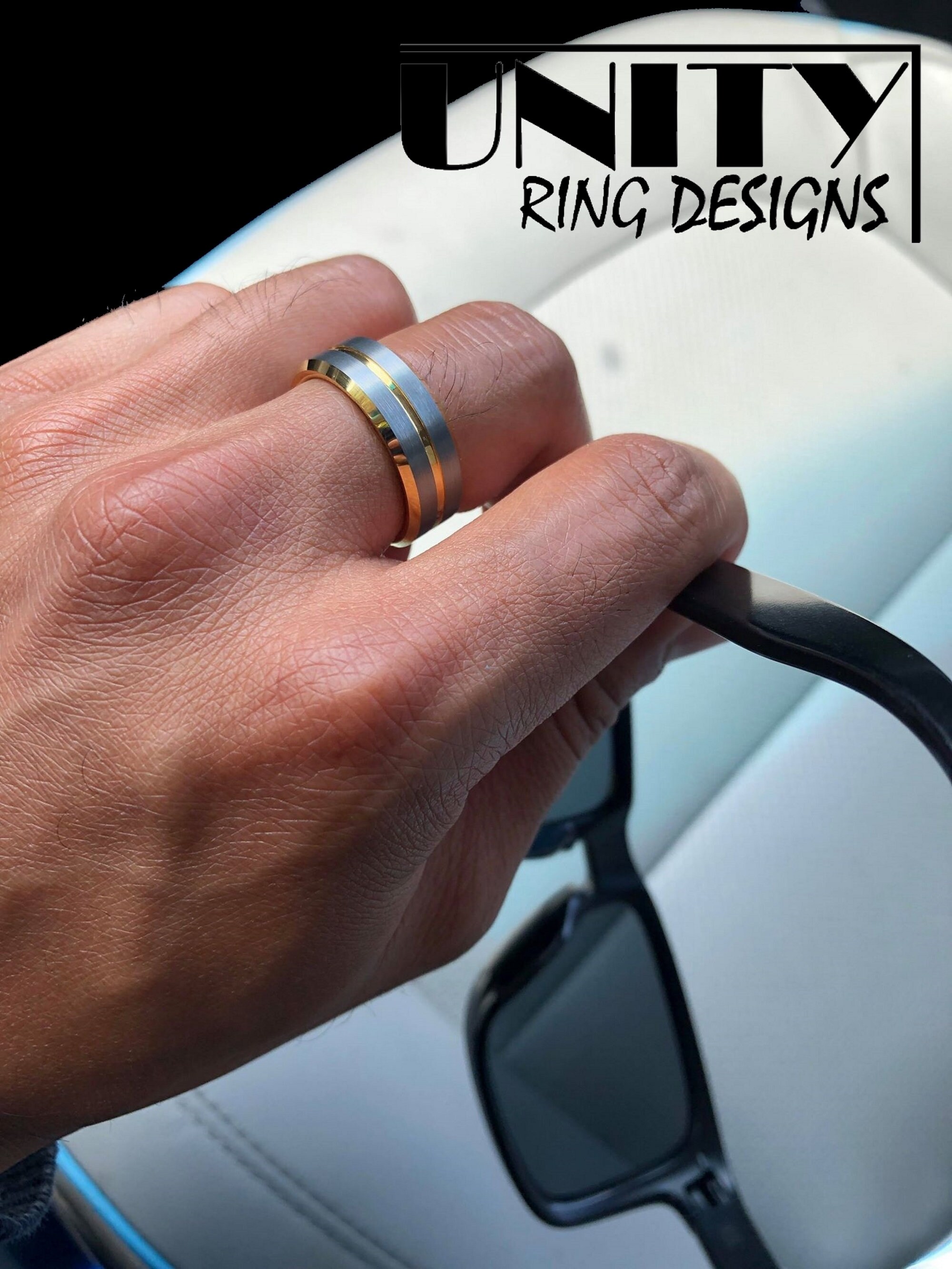 Silver & Gold Tungsten Ring — Tungsten Rings Tungsten Rings Wedding