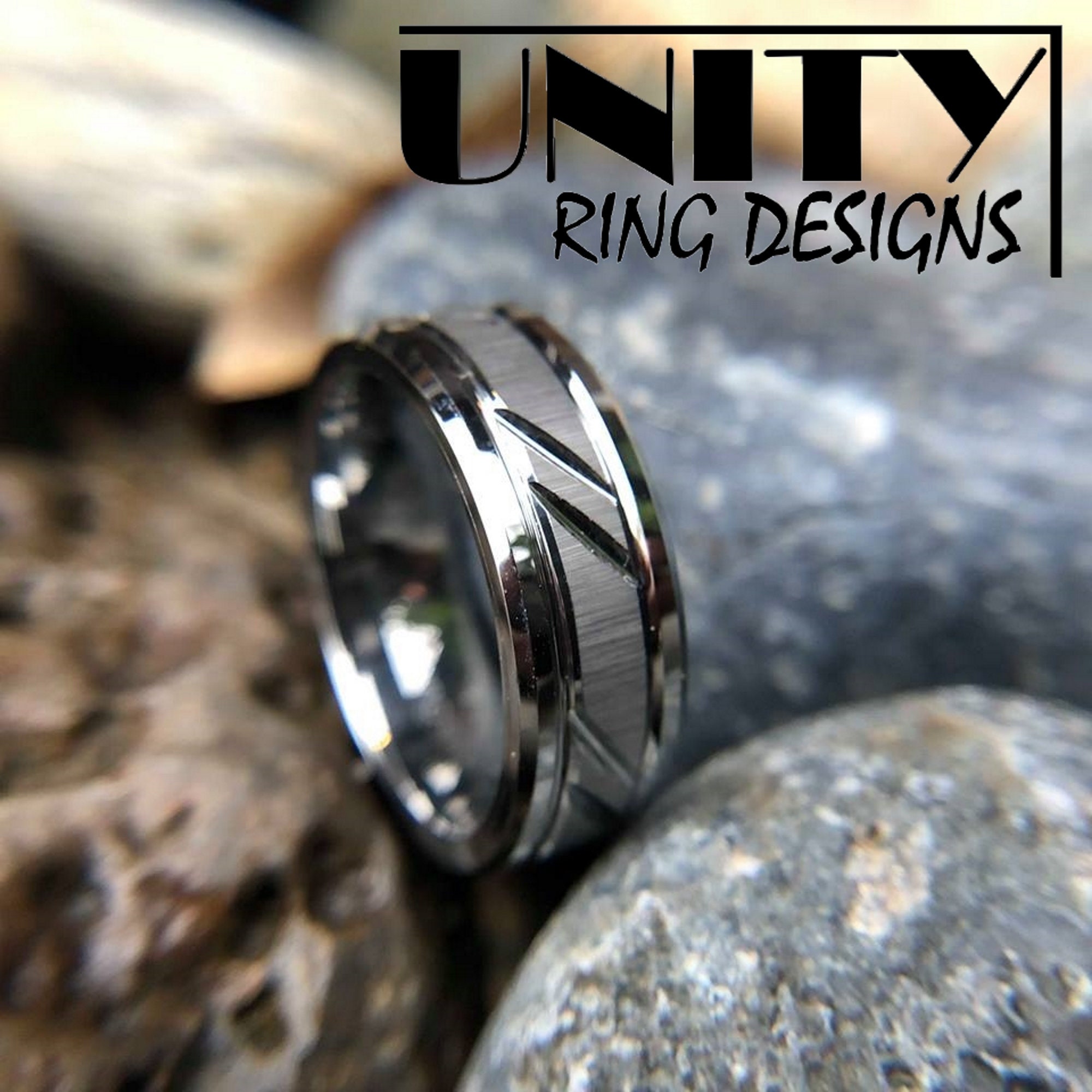 Silver Diamond Cut Tungsten Ring — Tungsten Rings Tungsten Rings