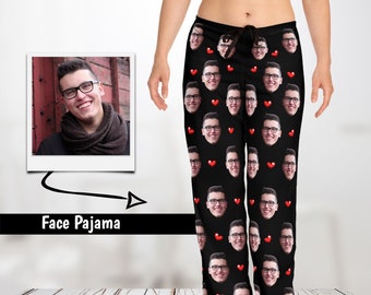 Custom Face Men's Pajama Pants, Photo Pants, Picture Pajamas, Personalized Gift, Gift For Husband, Gift For Boyfriend