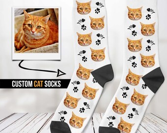 Cat Face Socks Etsy