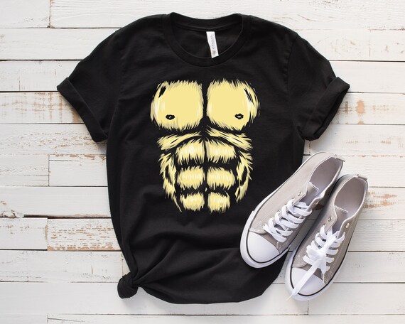  Monkey Chest Muscles Shirt Halloween Costume Gorilla