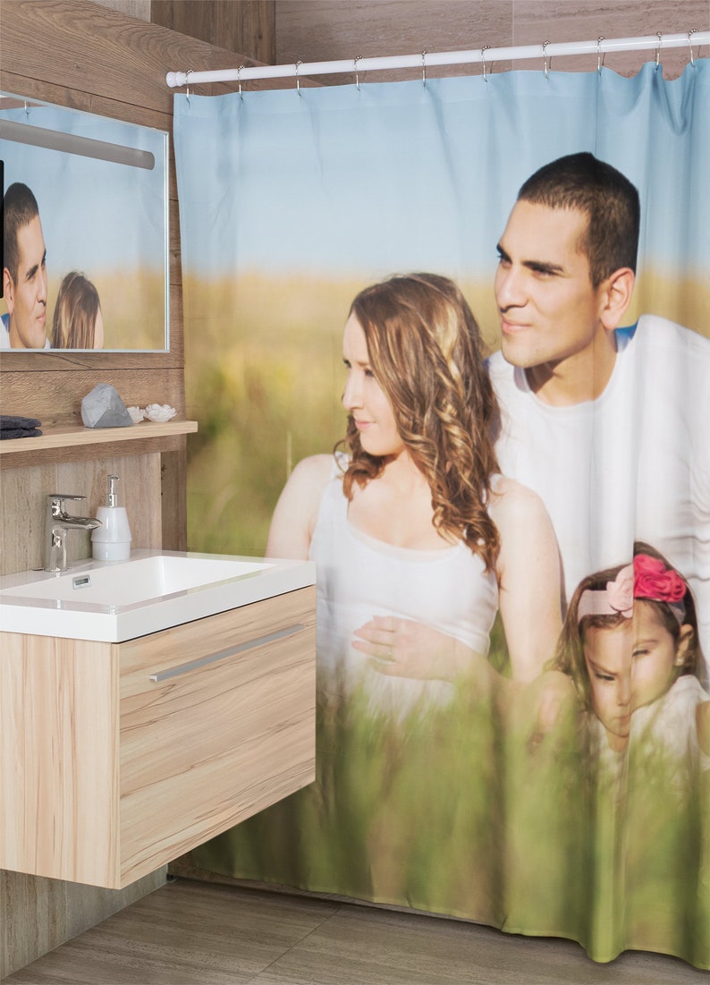 Photo Collage Shower Curtain Family Pictures Curtain Etsy