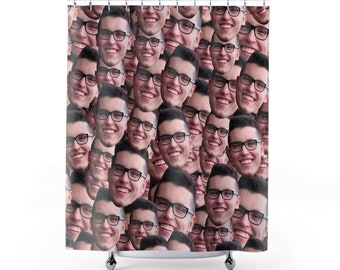 Crazy Faces Shower Curtain, Photo Shower Curtain, Personalized Gift, Picture Curtain, Funny Gift