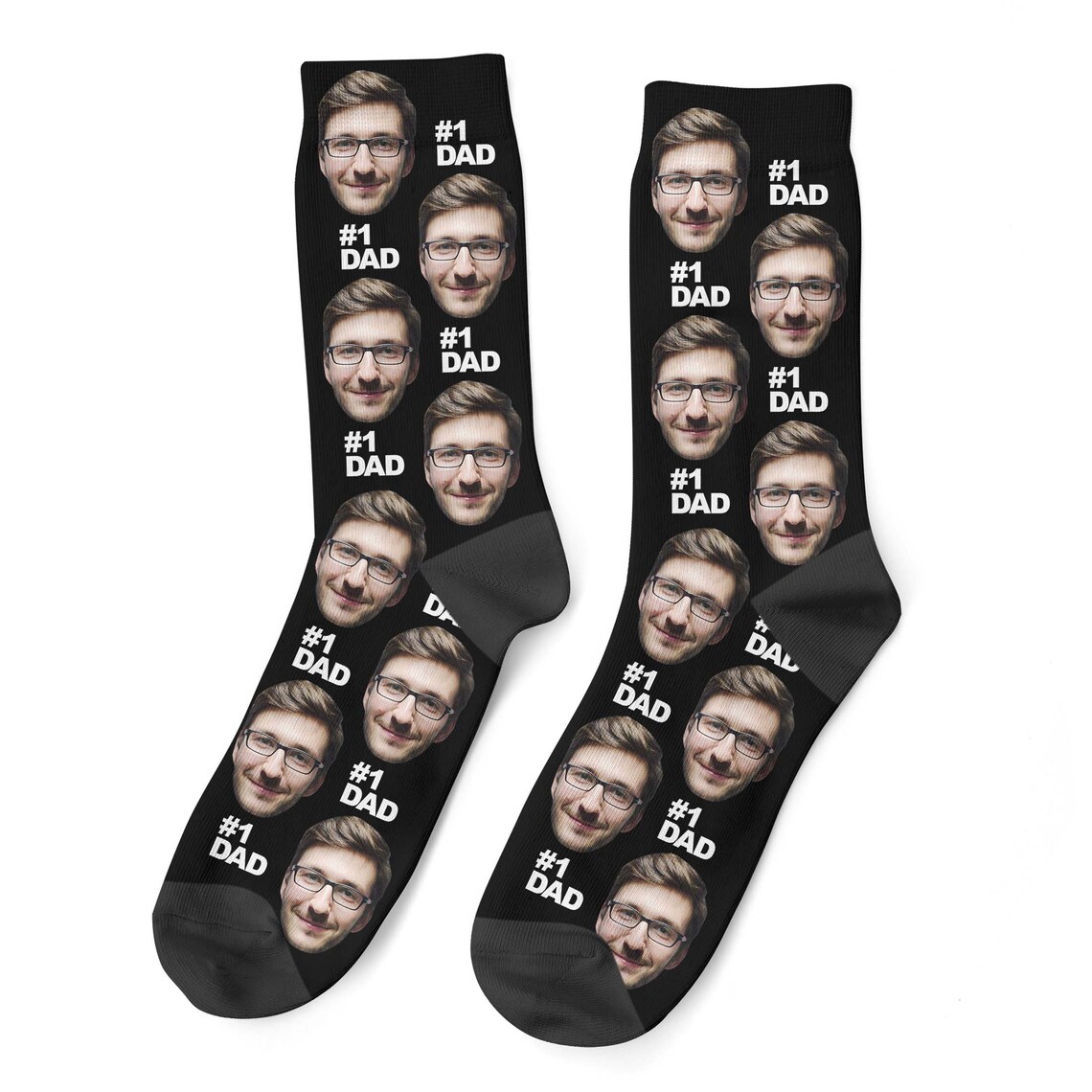 Custom 1 Dad Socks Face Socks Funny Dad Gift Father's Etsy