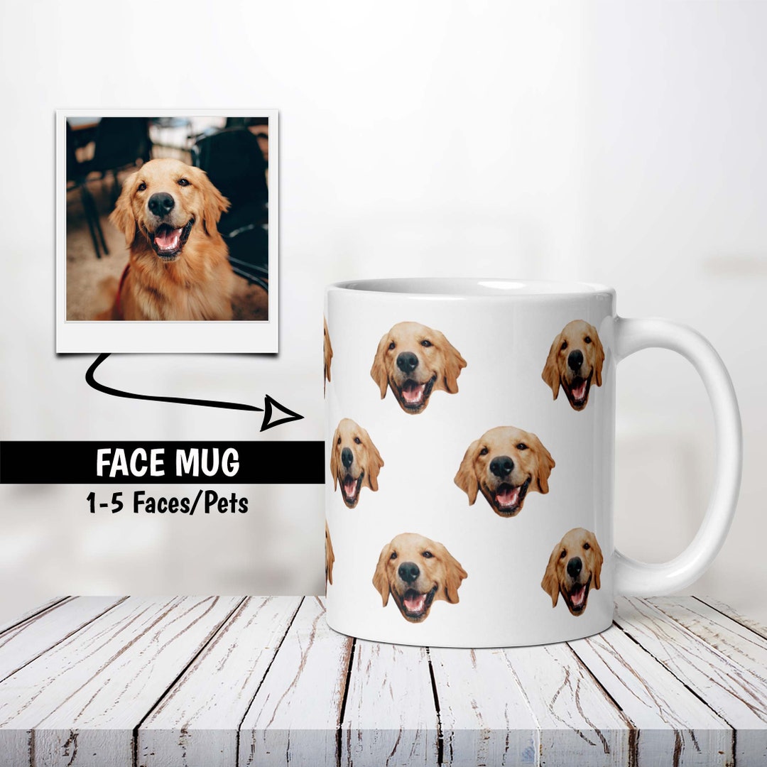 Custom Dog Face Mug, Personalized Pet Mug, Dog Mom Gift, Personalized