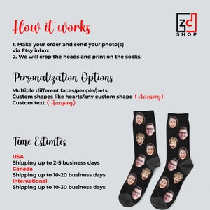 Custom Face Socks, Personalized Photo Socks, Personalized Gift, Father's Day Gift, Groomsmen Socks, Funny Picture Socks, Face On Socks image 9