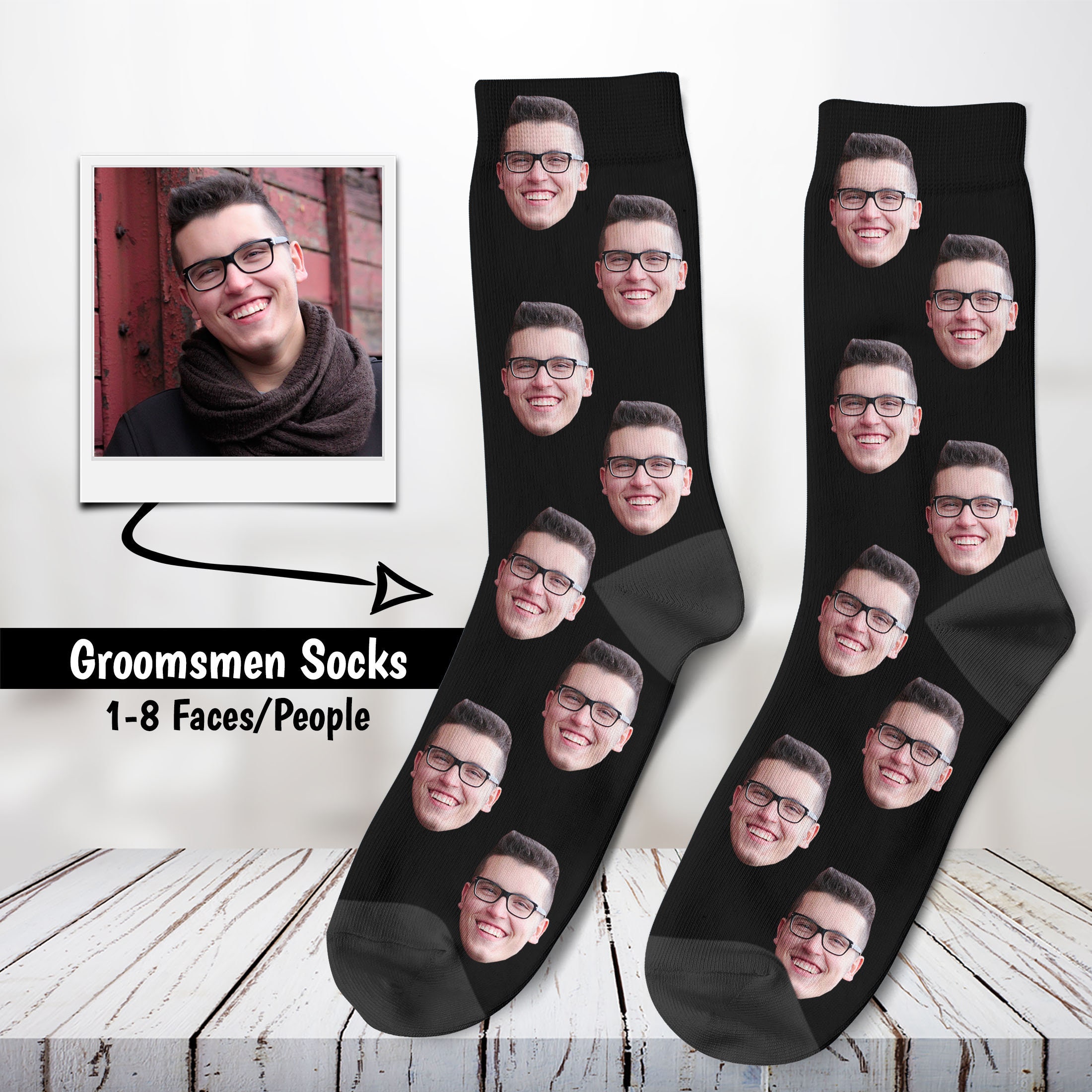Men's Striped Socks, Grey Socks With Black Stripes, Cotton Socks for Guys,  Crazy Boho Wedding Socks for Groom / Groomsmen, Gift for Him 