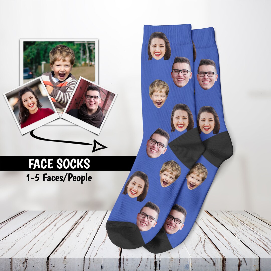 Custom Face Socks, Personalized Photo Socks, Picture Socks, Face on