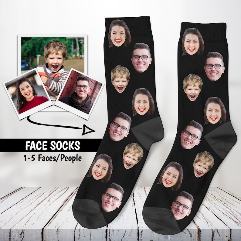 Custom Face Socks, Personalized Photo Socks, Personalized Gift, Father's Day Gift, Groomsmen Socks, Funny Picture Socks, Face On Socks image 2