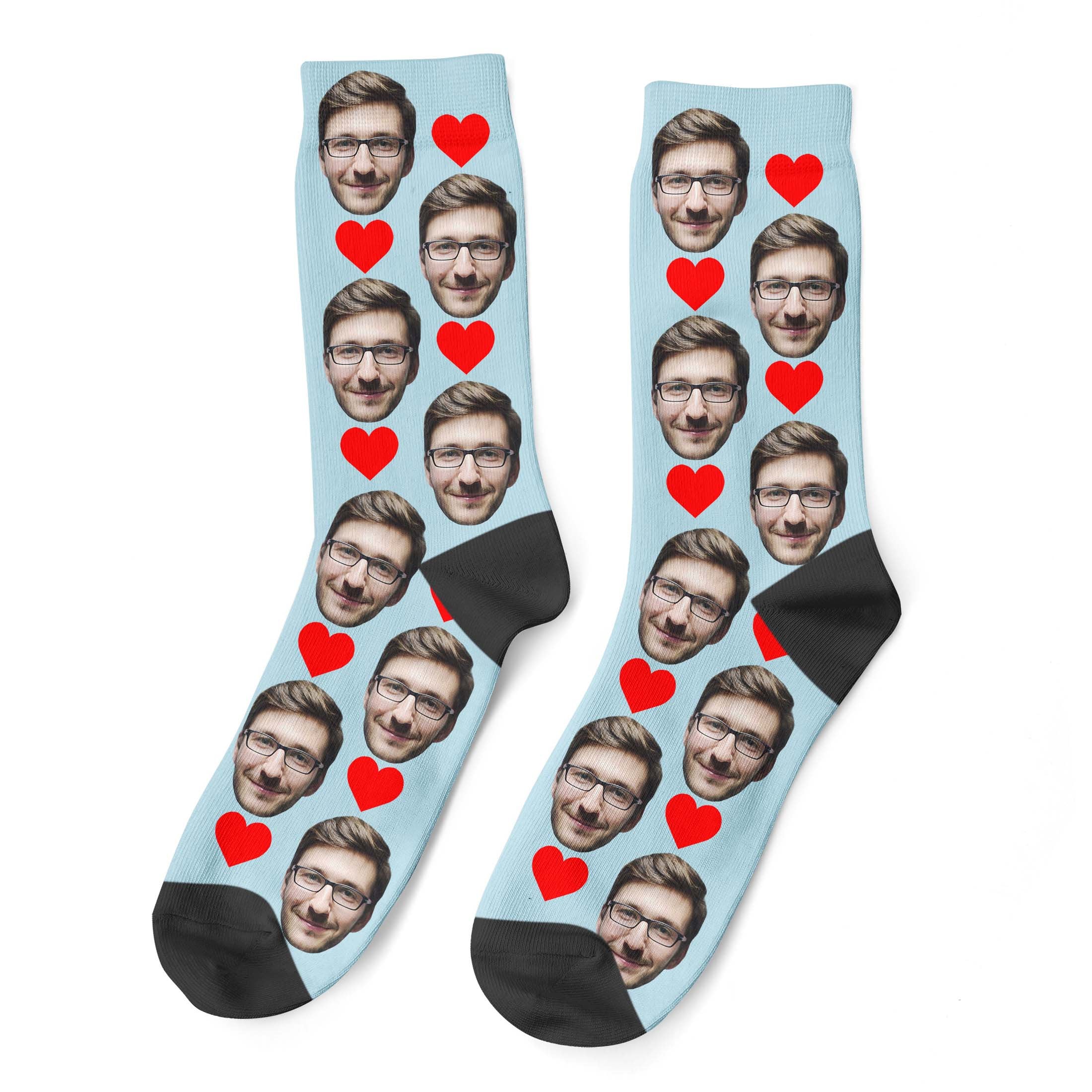Gift For Dad, Personalized Heart Socks, Father&#39;s Day Socks, Gift For Grandad, Birthday Gift, Personalized Gift, Photo Face Socks