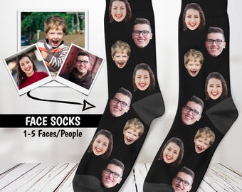 Custom Faces Socks, Photo Socks, Personalized Gift, Funny Socks, Dad Socks, Mom Socks, Groomsmen Socks, Father's Day Gift, Custom Face Socks