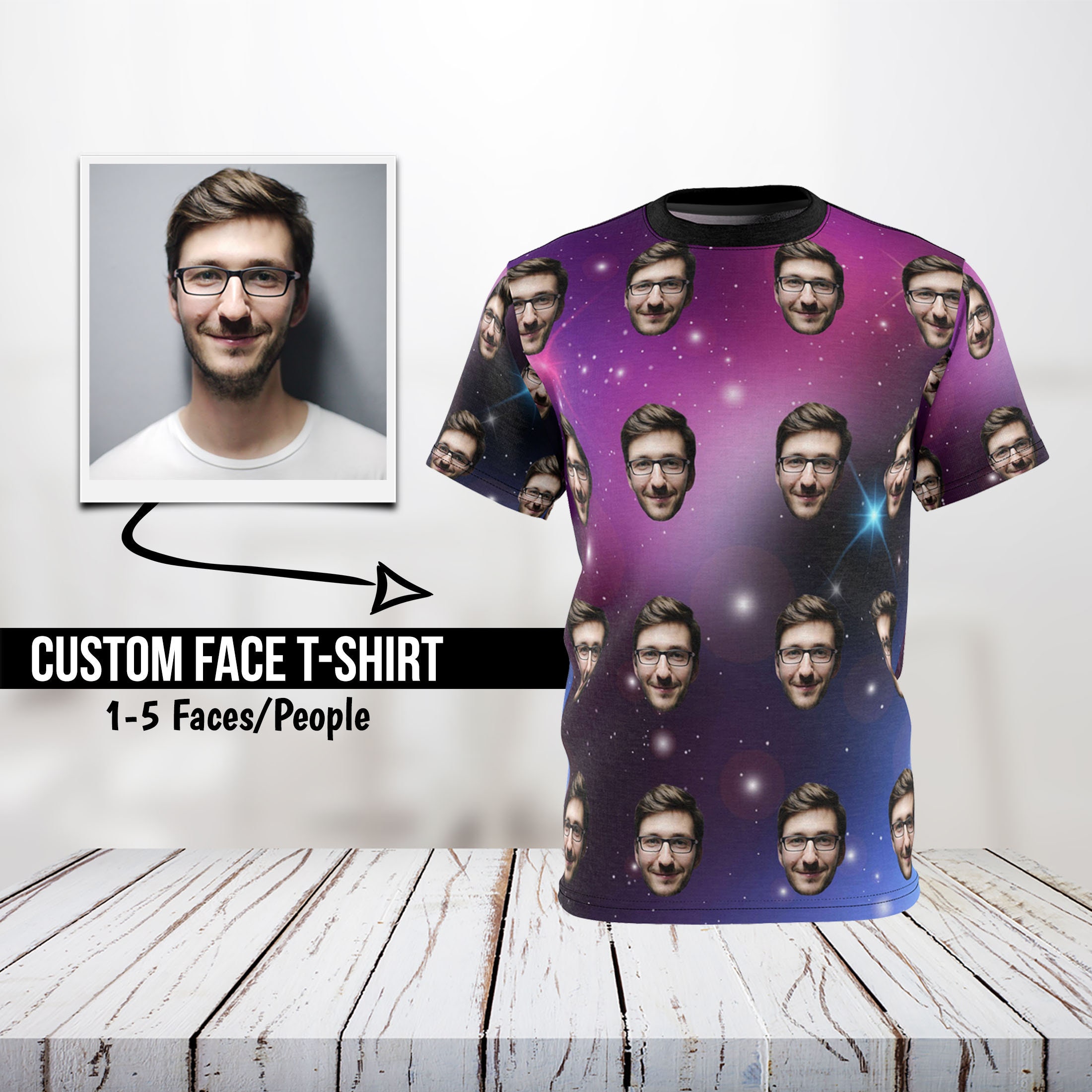 Galaxy Face T-shirt Any Photo person 
