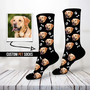 Custom Dog Socks, Personalized Pet Socks, Face Socks, Funny Dog Gift, Personalized Gift, Photo Socks, Father's Day Gift. Picutres Socks image 2