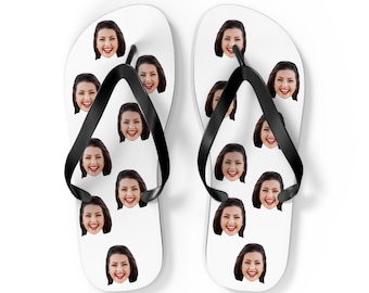 Custom Face Flip Flops Gift, Photo Flip Flops, FunnyGift, Faces Beach Sandles, Bridal Party, Wedding Flip Flops, Personalized Gift