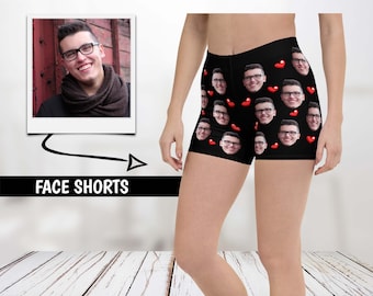 Custom Women Face Shorts, Photo Shorts, Funny Womens Shorts, Bride Gift, Personalized Gift, Gift For Her, Swim Trunk, Face Short