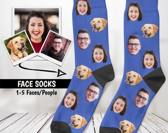 Custom Face Socks, Dad Socks, Photo Socks, Customized Socks, Cat Socks, Gift for Dad, Birthday Gift, Personalized Gift, Funny Socks