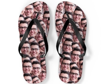 Benutzerdefinierte Crazy Face Flip Flops Geschenk, Foto Flip Flops Geschenk, Gesichter auf Flip Flops, Brautparty Flip Flops, benutzerdefinierte Hochzeit Flip Flops