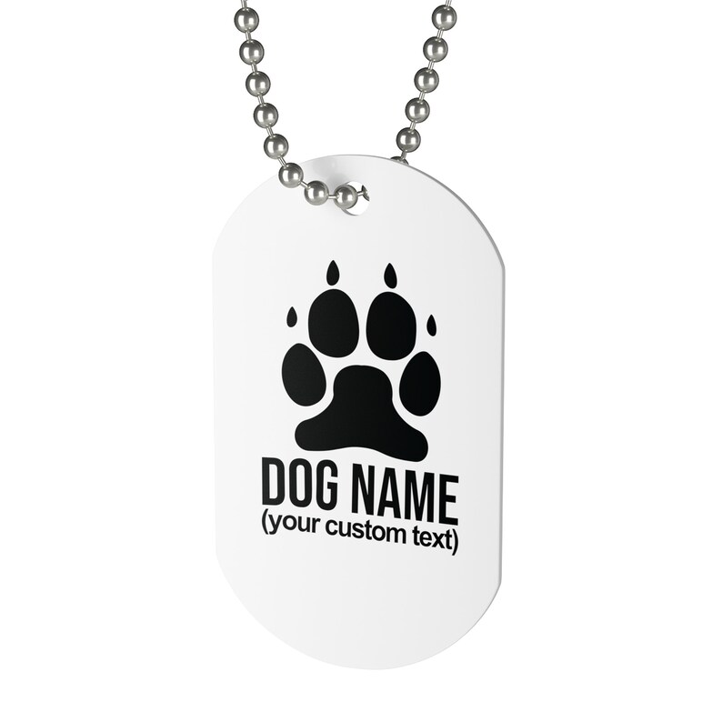 Custom Dog Tag Pet Photo Tag Paw Print Dog ID Tags Pet Etsy