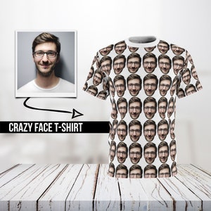 Custom Face T-shirt, Best Birthday Gift, Friend Photo Face T-Shirt, Dad Shirt, Personalized Faces Shirt, Funny Customized Unisex Face Tee,