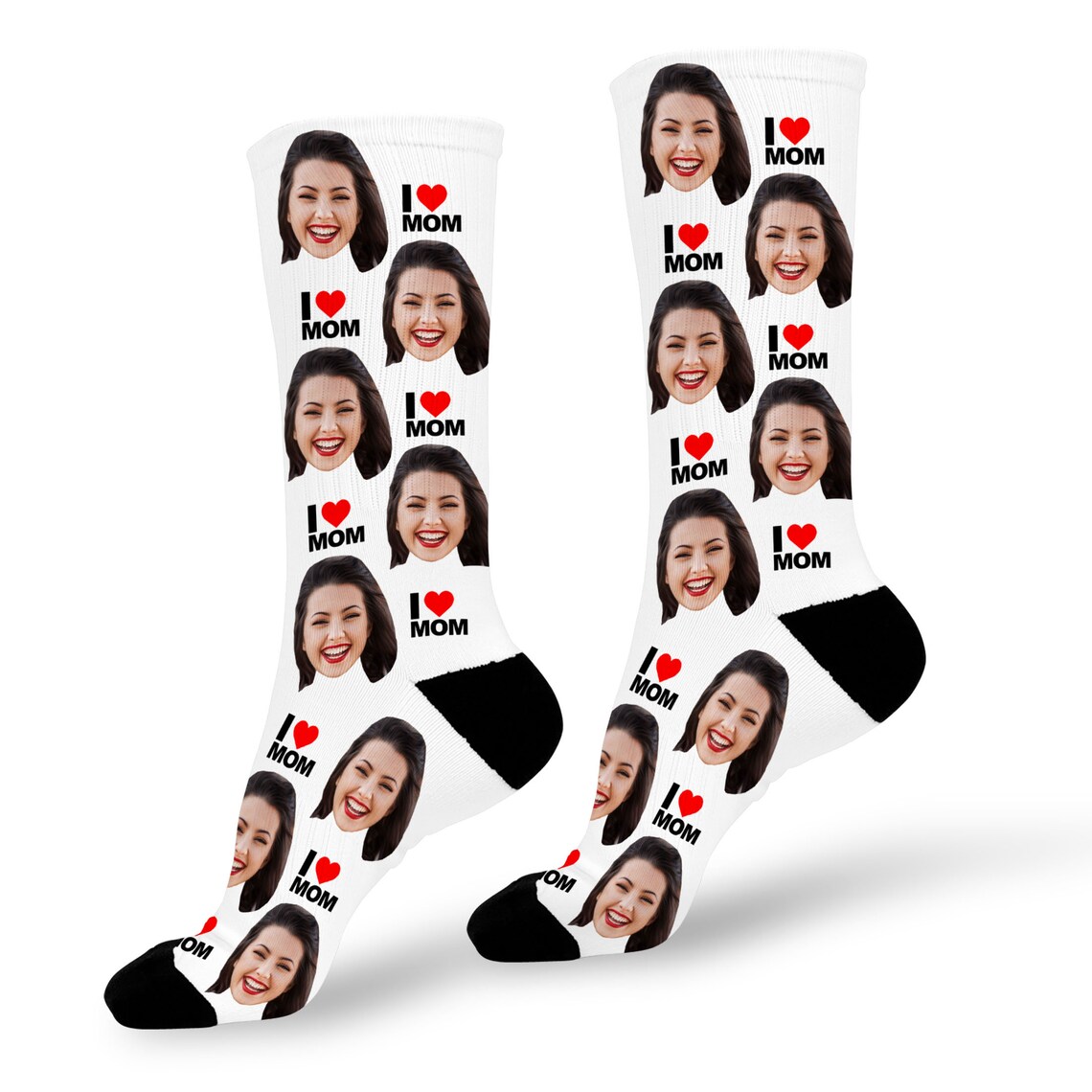 Custom Mom Socks I Love Mom Socks Mother's Day Gift Etsy