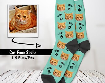 Chaussettes personnalisees pour chat chaussettes personnalisees avec photo d animal de compagnie cadeau fete des peres cadeau pour amoureux des