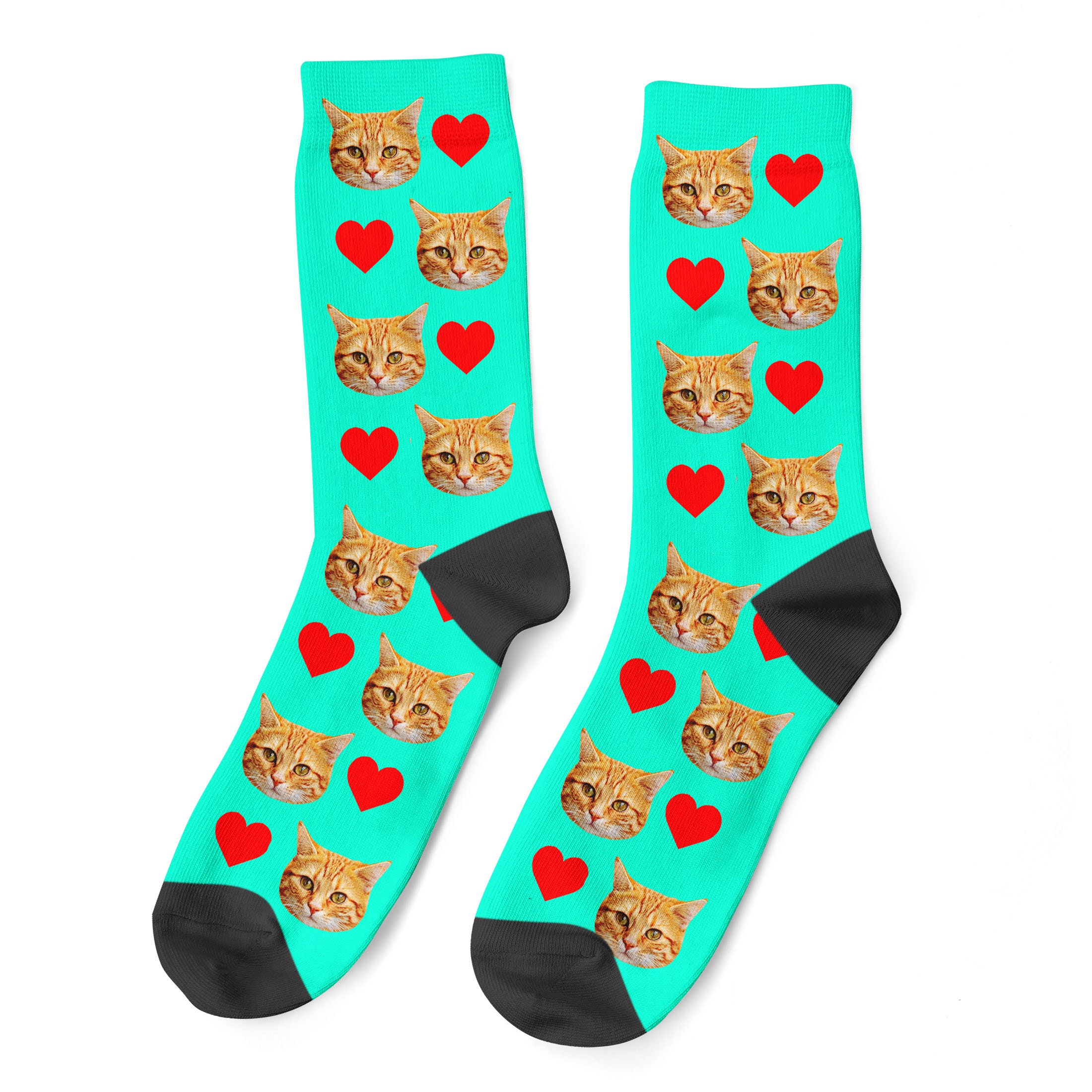 Cat with a Lucky Cat Novelty Short Crew Socks Casual Athletic Sports