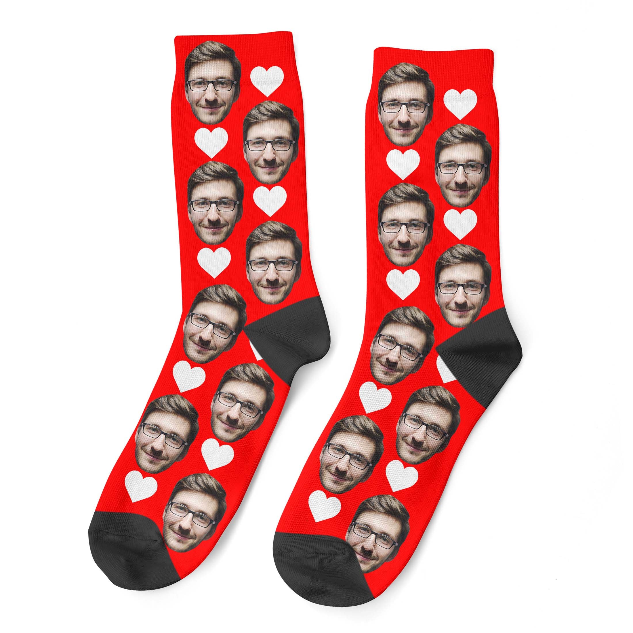 Gift For Dad, Personalized Heart Socks, Father&#39;s Day Socks, Gift For Grandad, Birthday Gift, Personalized Gift, Photo Face Socks
