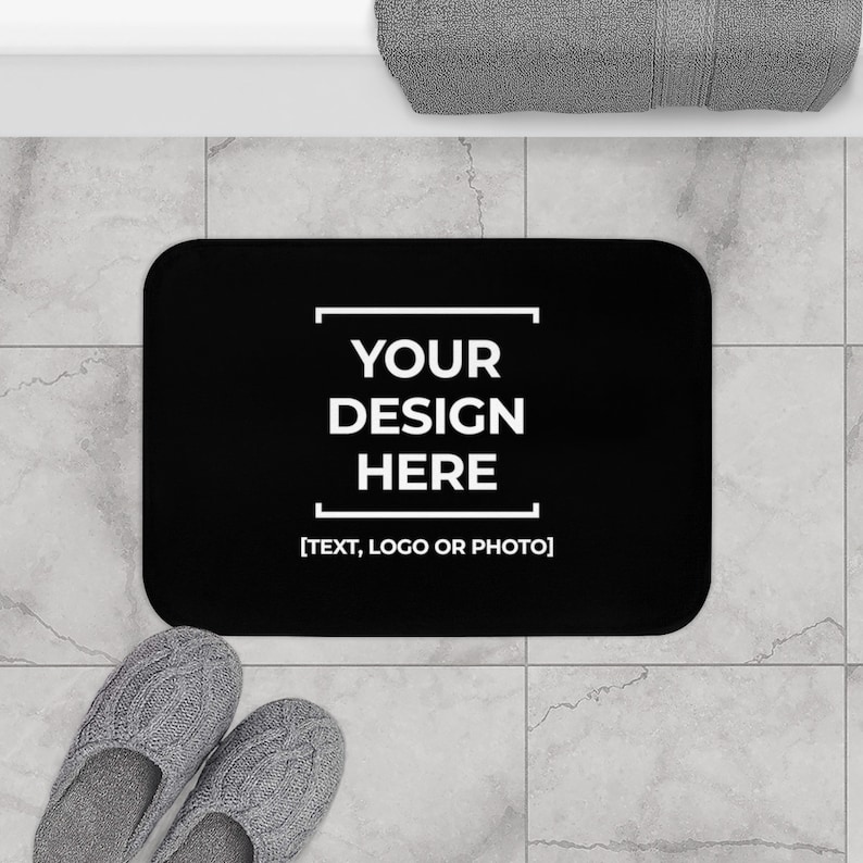 Custom Bath Mat Personalized Photo Bath Mat Text Bath Mat Etsy