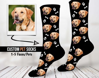 s Custom Photo Picture Dog Socks PET LOVE Personalized w/Any Photo Face #62146 