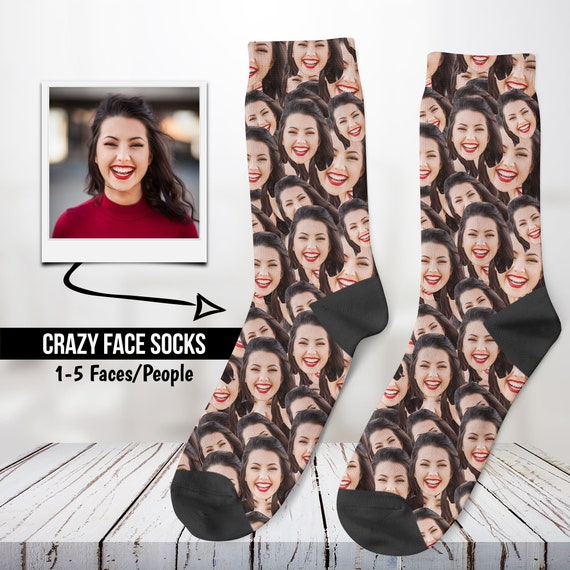Chaussettes pour le visage personnalisees Chaussette photo Chaussettes amusantes Chaussettes personnalisees Chaussettes imprimees personnalisees Chaussettes photo Cadeau personnalise Cadeau de fete de...