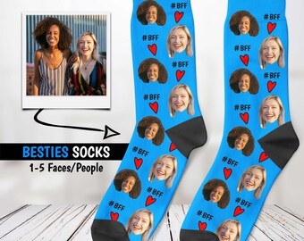 Custom Face Socks, Best Friend Gift, Personalized Photo Socks, Birthday Gift, BFF Socks, Picture Socks, Besties Funny Gift, Custom Socks