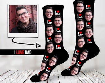 Custom Dad Socks, I Love Dad Socks, Gift for Dad, Father's Day Gift, Personalized Grandad Socks, Best Dad Ever, Grandpa Gift Idea, Love Dad