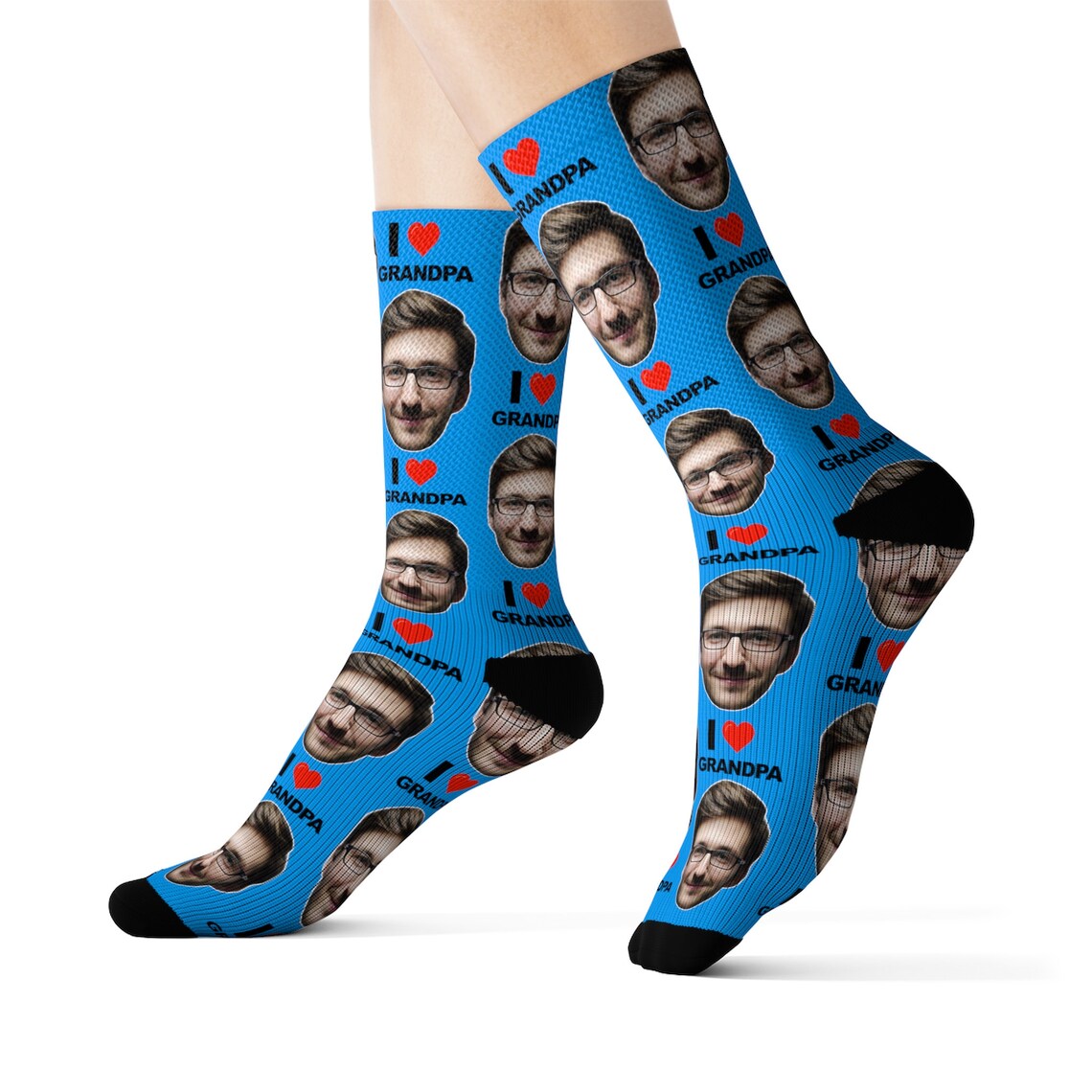 Custom Grandpa Socks Put Any Text and Face On The Socks | Etsy