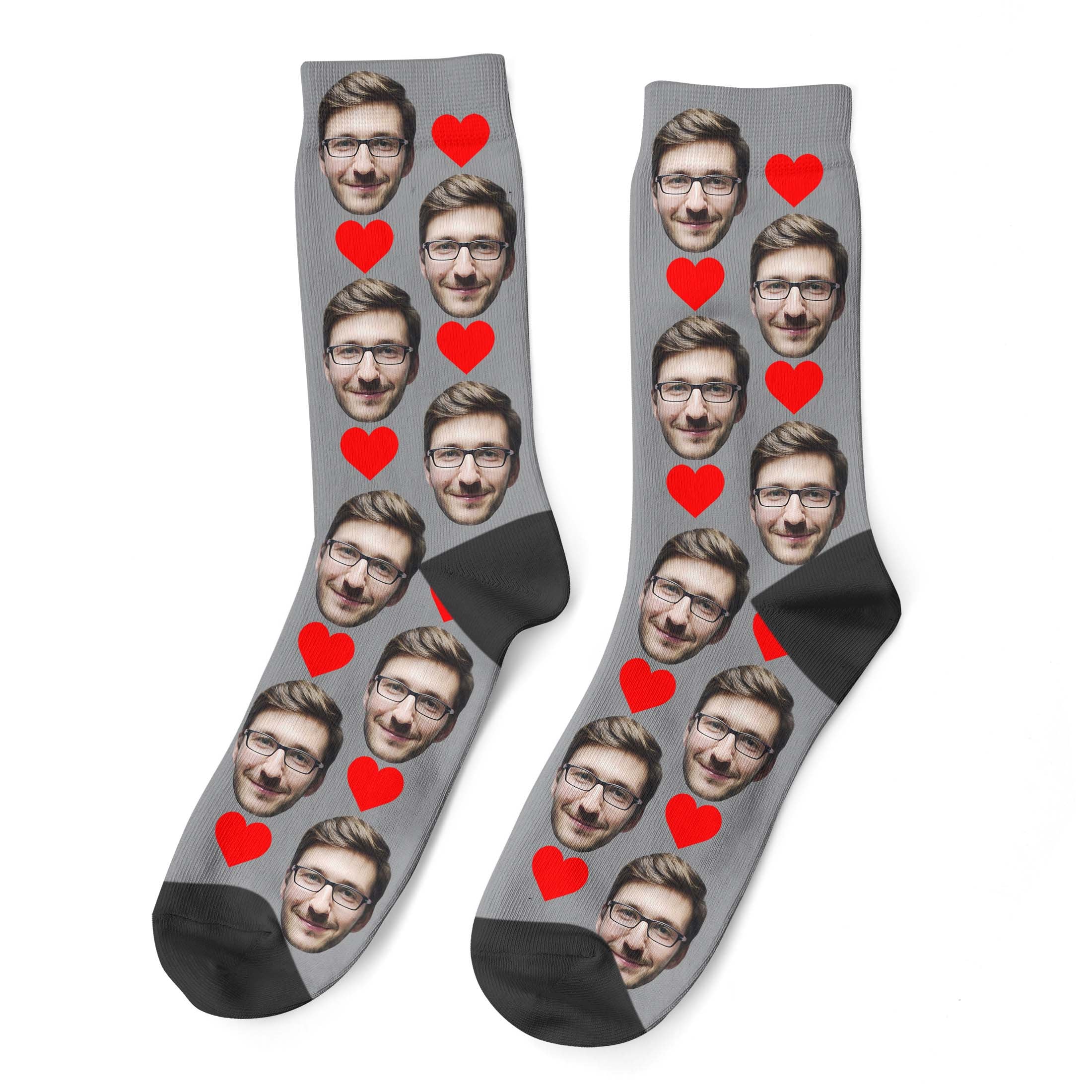 Gift For Dad, Personalized Heart Socks, Father&#39;s Day Socks, Gift For Grandad, Birthday Gift, Personalized Gift, Photo Face Socks
