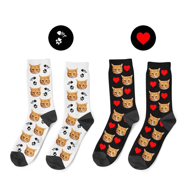 Custom Cat Face Socks Personalized Pet Photo Socks Custom Etsy