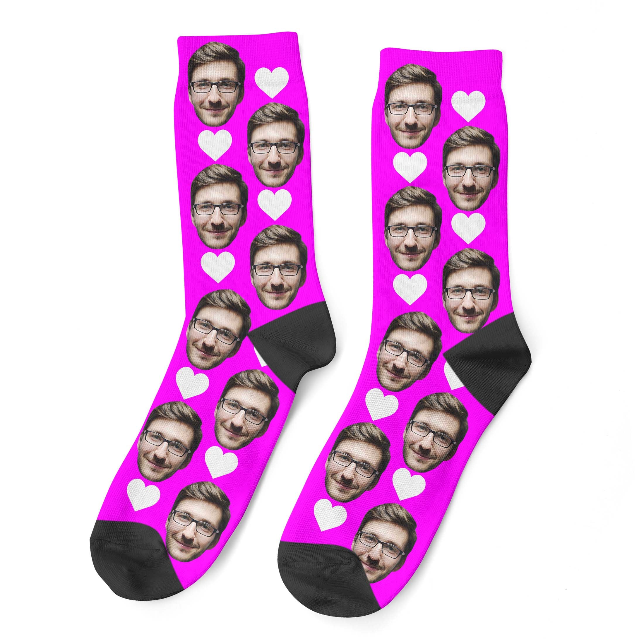 Gift For Dad, Personalized Heart Socks, Father&#39;s Day Socks, Gift For Grandad, Birthday Gift, Personalized Gift, Photo Face Socks