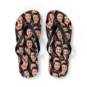 Custom Crazy Face Flip Flops Gift, Photo Flip Flops Gift, Faces On Flip Flops, Bridal Party Flip Flops, Custom Wedding Flip Flops image 3